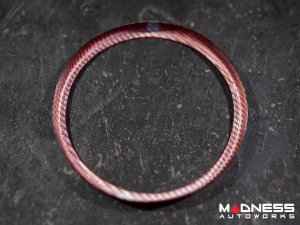 Alfa Romeo Stelvio Rear Emblem Frame Trim - Carbon Fiber - Red Candy